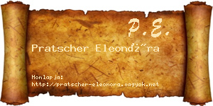 Pratscher Eleonóra névjegykártya